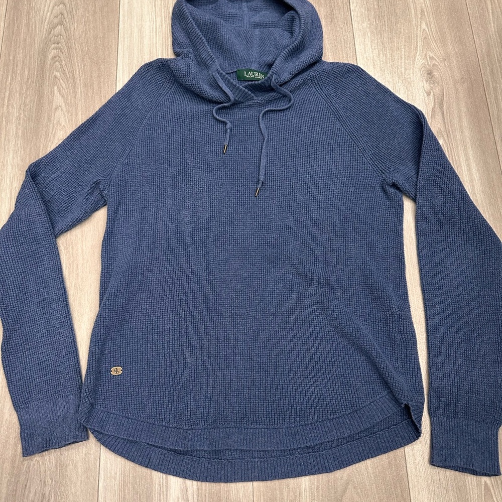 Ralph Lauren Navy Waffle Knit Hoodie